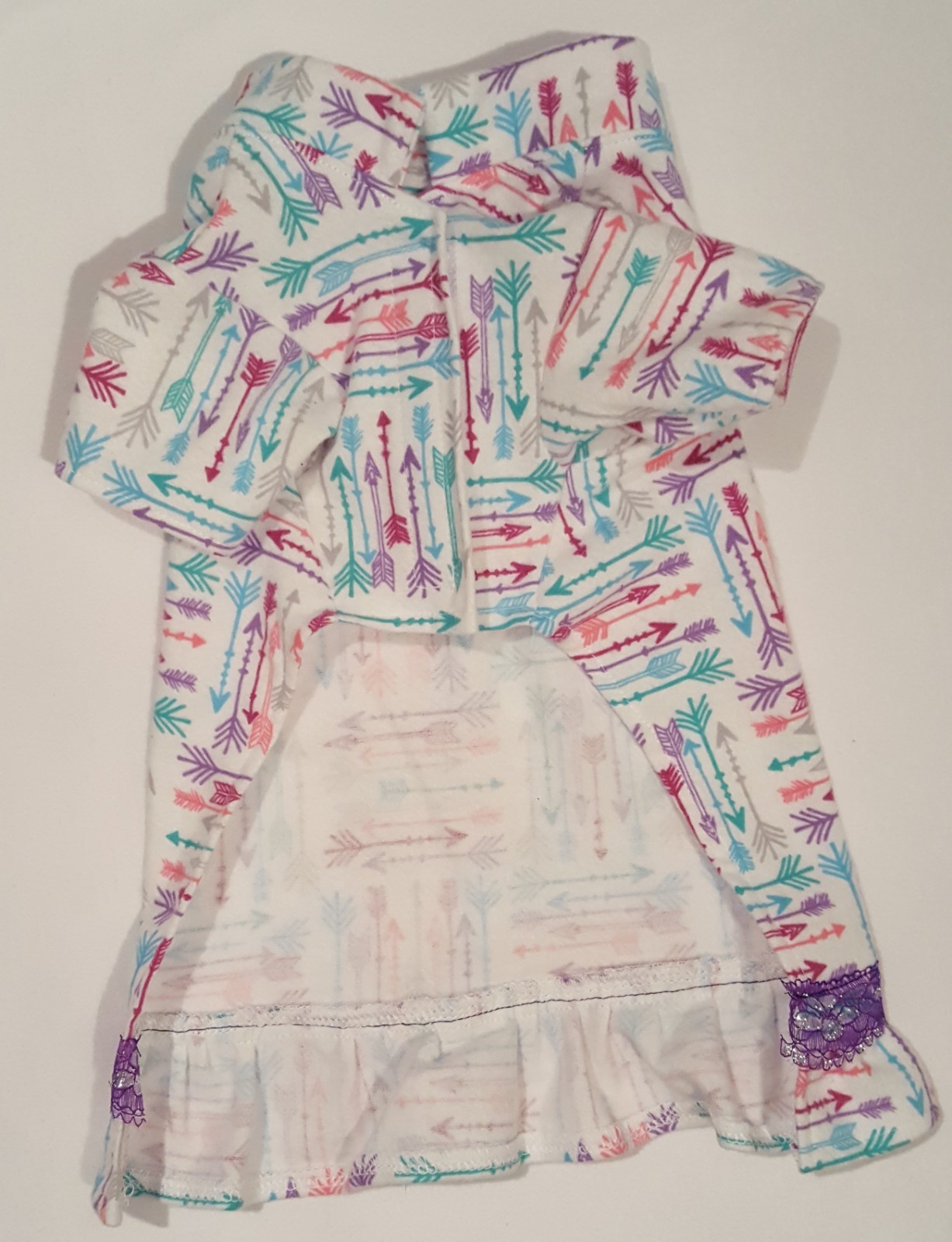 Gypsy Arrows Flannel Nightgown Pajamas PJs Dog Puppy Pet Clothes XXXS – XS