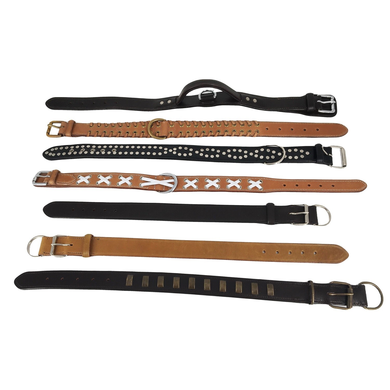 Genuine Real Strong LEATHER Heavy Duty Durable Collar Big LARGE Dog XS – XXXL