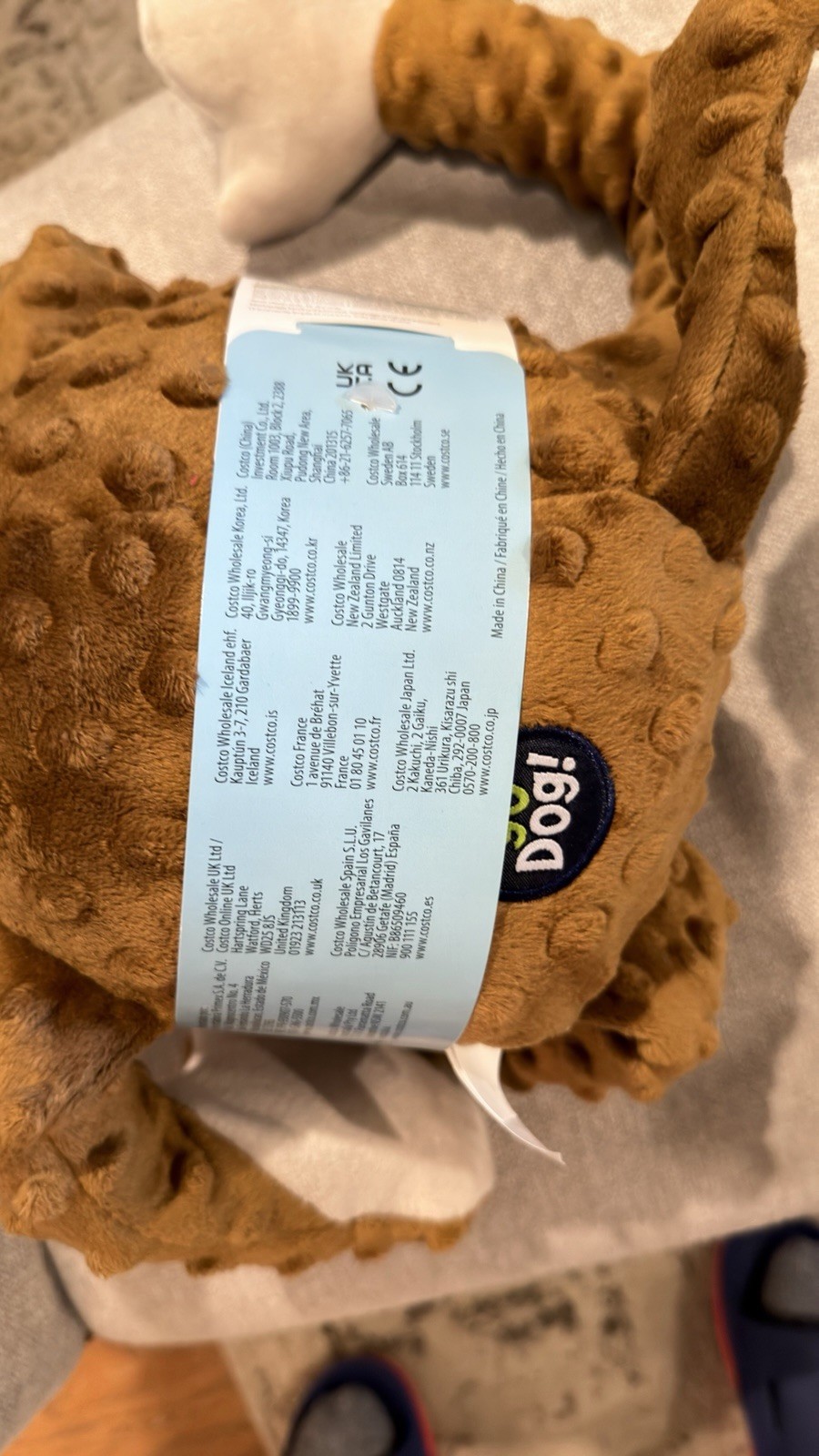 goDog Checkers Plush Monkey Dog Toy with Squeaker Brown Durable Soft Chew Toy