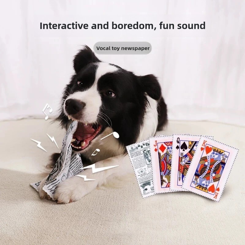 Bite-Resistant Dog Chew Toy – Sound Paper Newspaper for Pets, Durable and Safe I