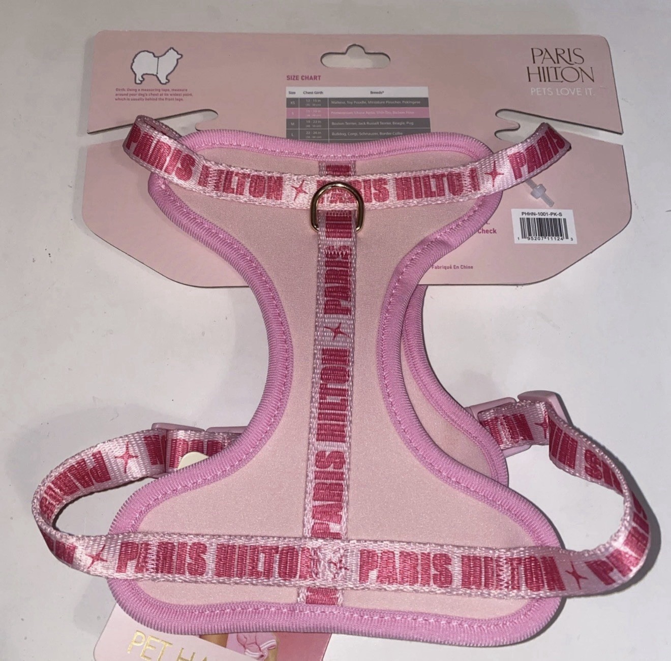 PARIS HILTON 🐶Sz: Small Dog Harness Pink 15-19” Pomeranian,Shih Tzu,BichonFrise
