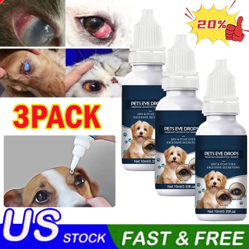 Eye Drops for Pets Bacterial,Viral and Fungal & Infections Dog Cat Treatment US