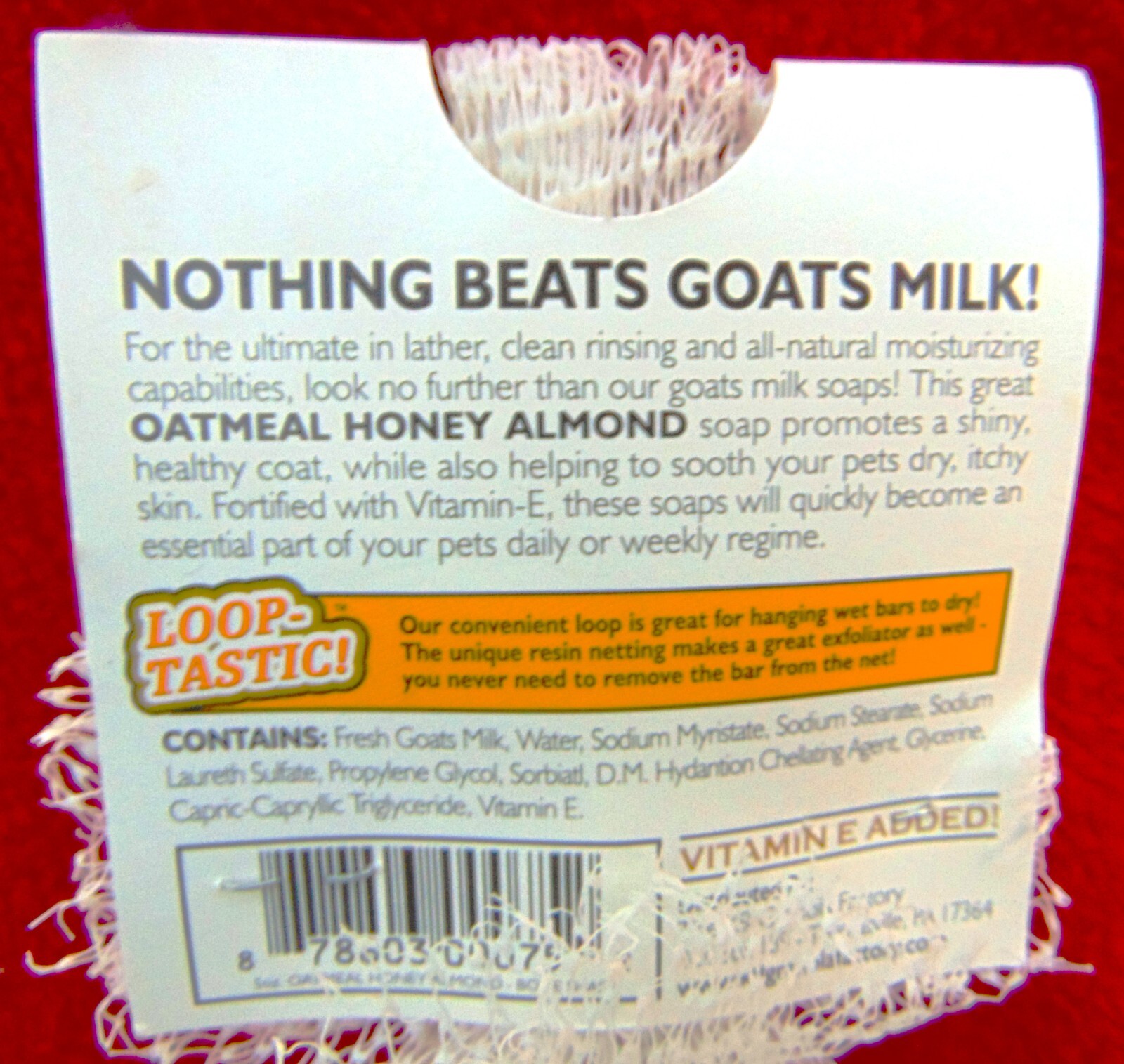 GOAT’S MILK SOAP FOR PETS ~ OATMEAL HONEY ALMOND FOR A HEALTHY COAT ~ 5 OZ.~ NEW