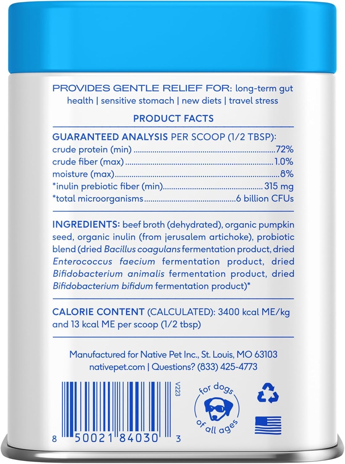 (2 PACK) Native Pet Probiotics for Dogs – EXPIRES 12/2026 – NEW SEALED