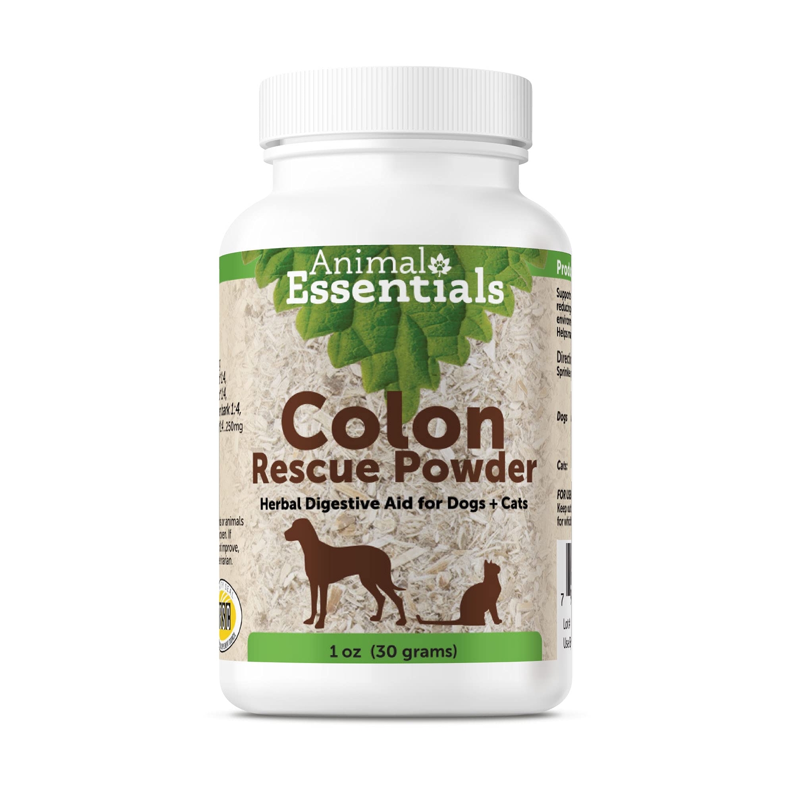 Animal Essentials Colon Rescue Powder Herbal Digestive Aid for Dogs & Cats, 1 oz