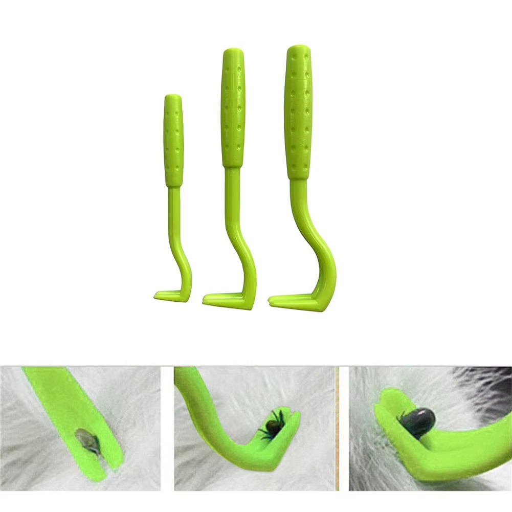 Style 1 Rose Red 3 Sets Pet Tick Remover Hook Tweezer Tool for Dogs Cats