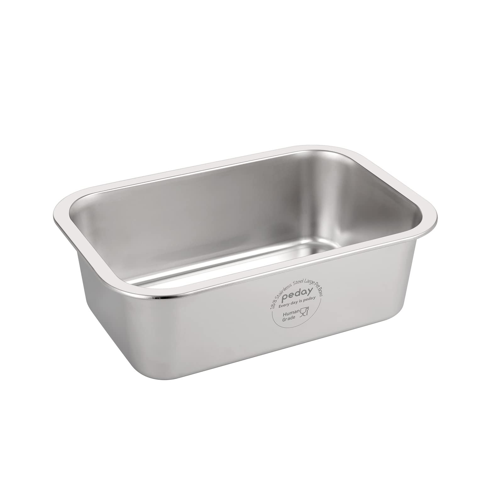 PEDAY Large Dog Water Bowl 304 Stainless Steel Extra Large Dog Bowl for Big & X