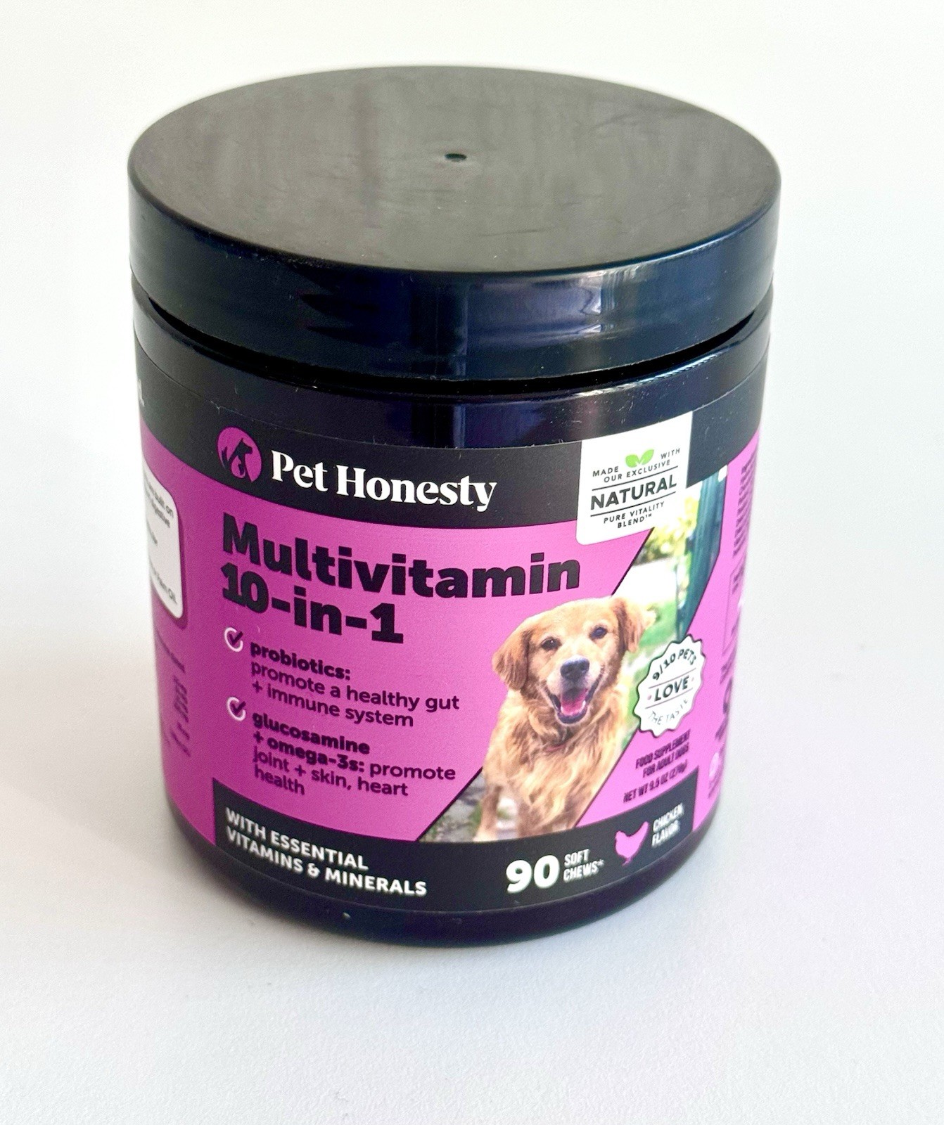 Pet Honesty Multivitamin 10-in-1 for Dogs, Chicken Flavor, 90 Count EXP 2027