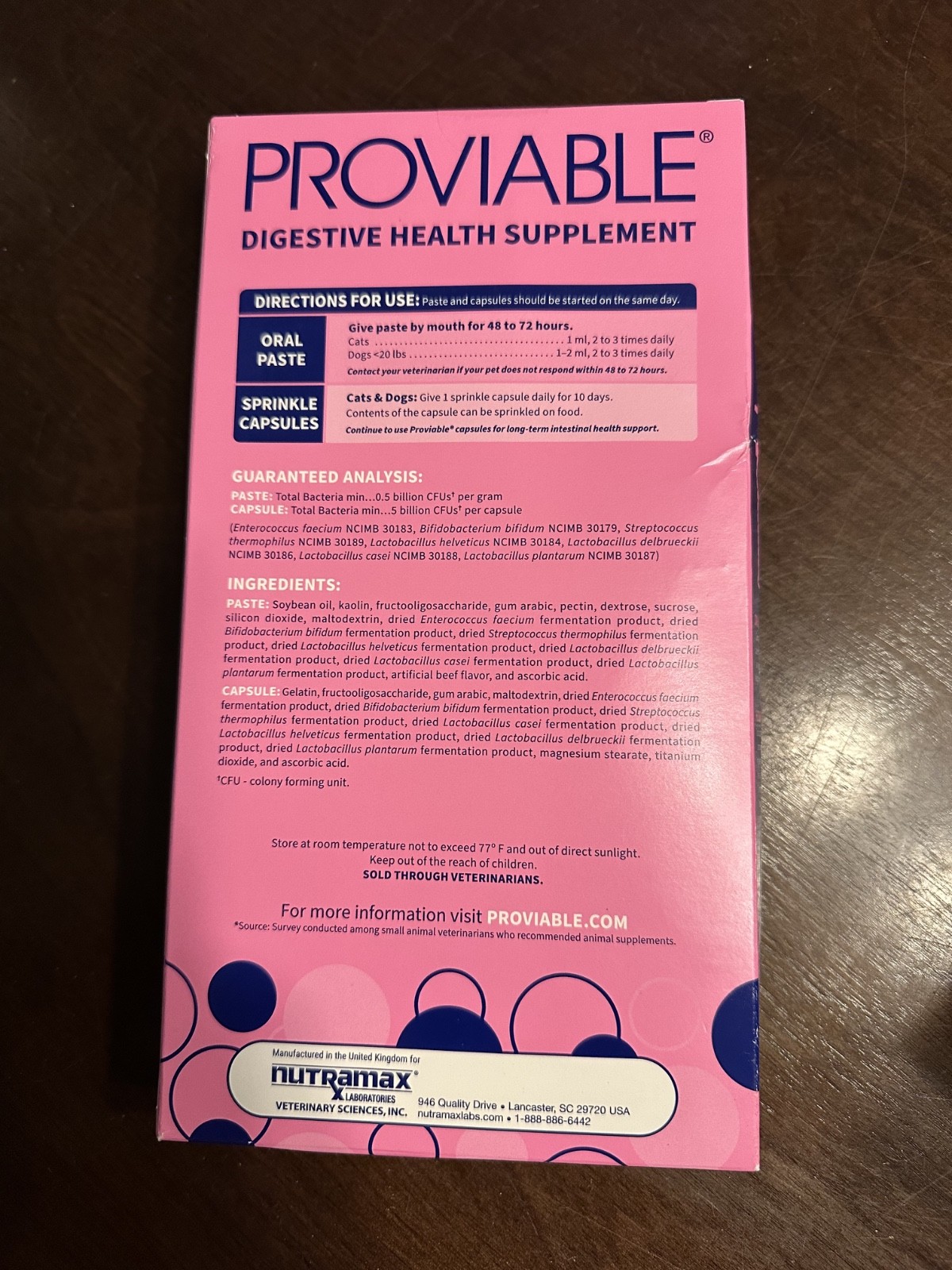 PROVIABLE CAT/DOG DIGESTIVE SUPPLEMENT DIARRHEA SUPPORT KIT 10 CAPS 15mL PASTE