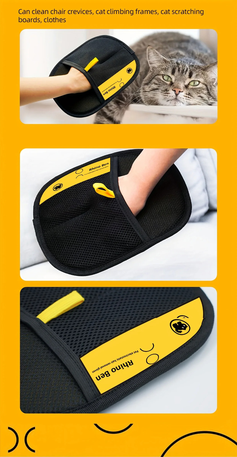 2-Pack Glove Cat Grooming Gloves Cat Hair Remover 2026 New Pet Dog Hair Remover