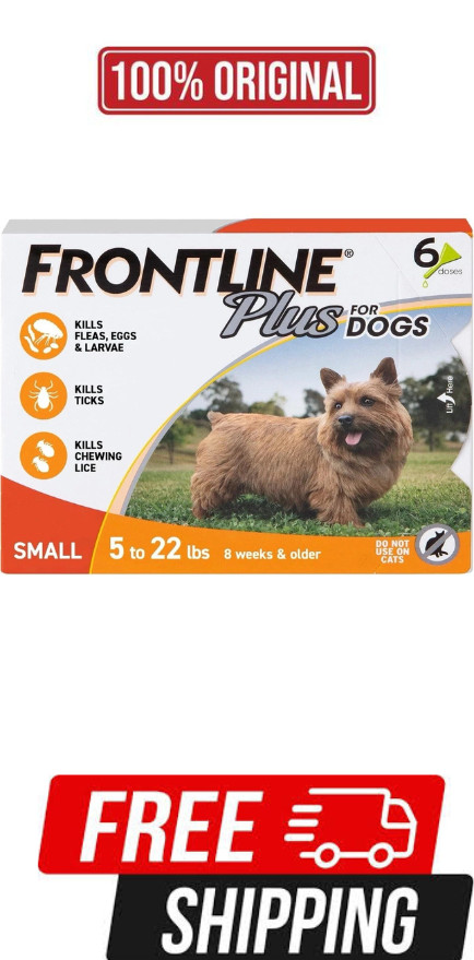 FRONTLINE Plus for Dogs Flea & Tick Treatment, Small Dog, 5-22 lbs, 6 Doses
