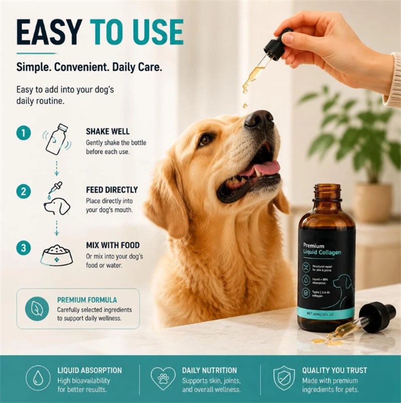 3 Pack Healthy Petz Premium Liquid Collagen For Dogs, Supplement With Collagen