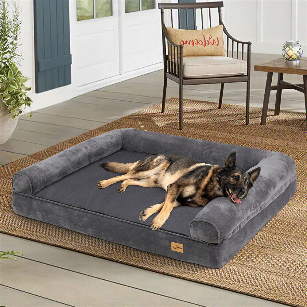 Jumbo XXXL Calming Dog Bed Orthopaedic Sofa Waterproof Washable Cover Plush Mat