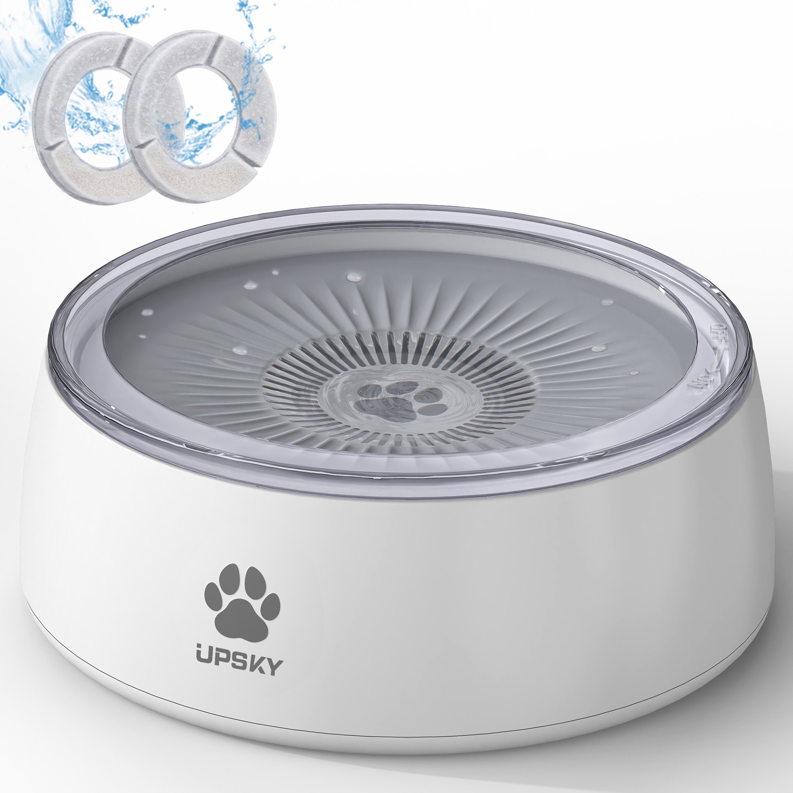 UPSKY 3L Dog Water Bowl Splash Proof Cat Water Dispenser Slow Drinking Bowl Pets