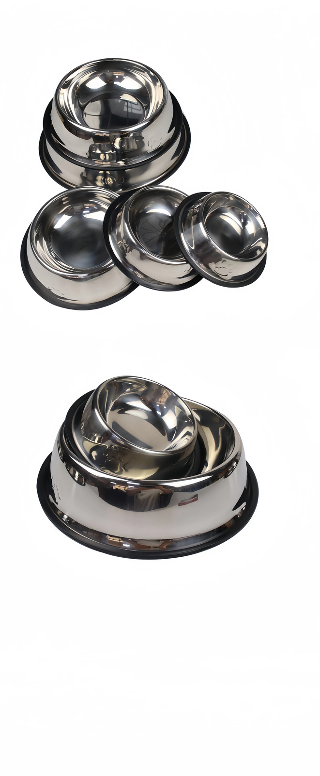 STAINLESS STEEL Standard Pet Dog Puppy Cat Food or Drink Water Bowl Dish