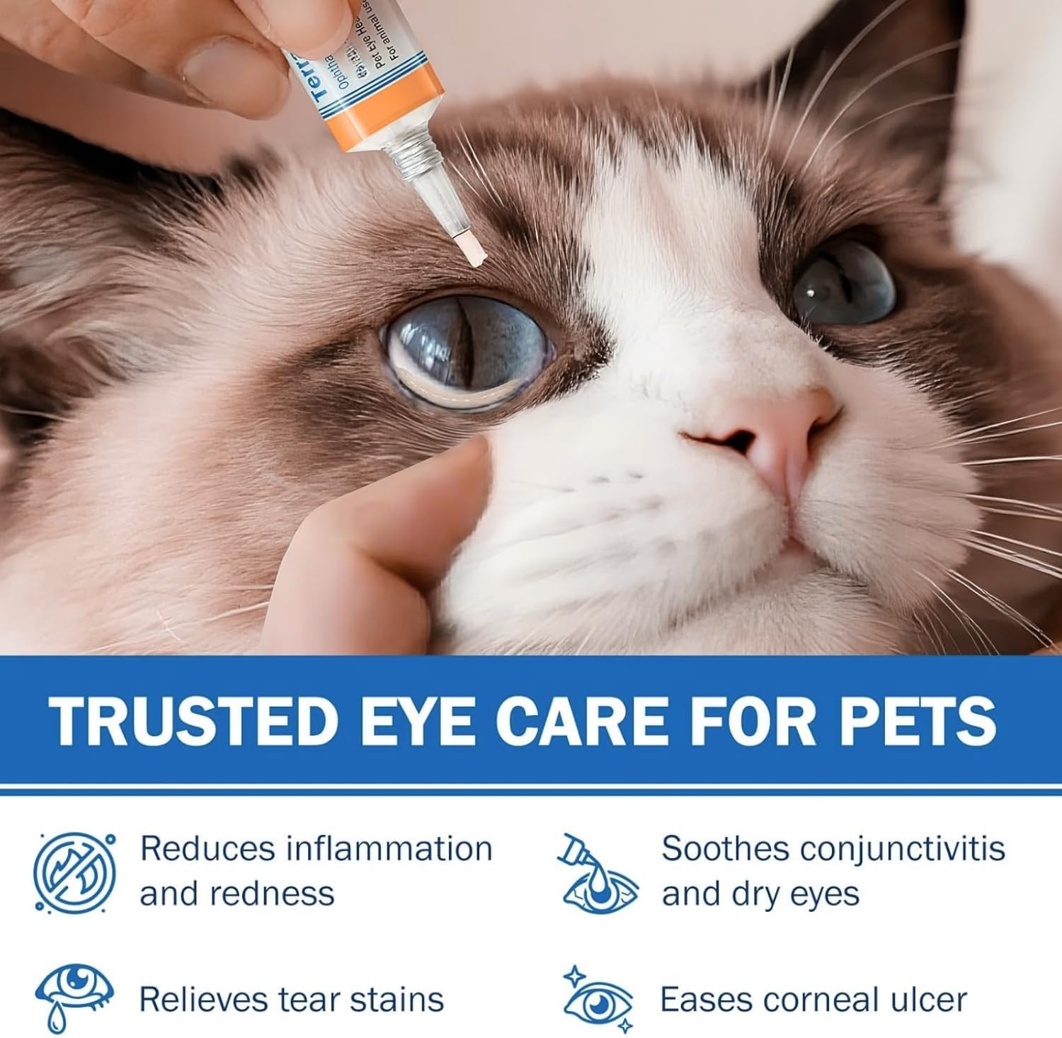 Pet Eye Care Ointment for Dogs, Cats, Cattle, Sheep, Horse, Bird 1/8 oz / 5 gr,