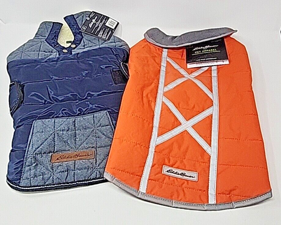 NWT Eddie Bauer Pet Apparel DOG Jacket Fleece Cold Winter Coat MEDIUM 20-35lbs.