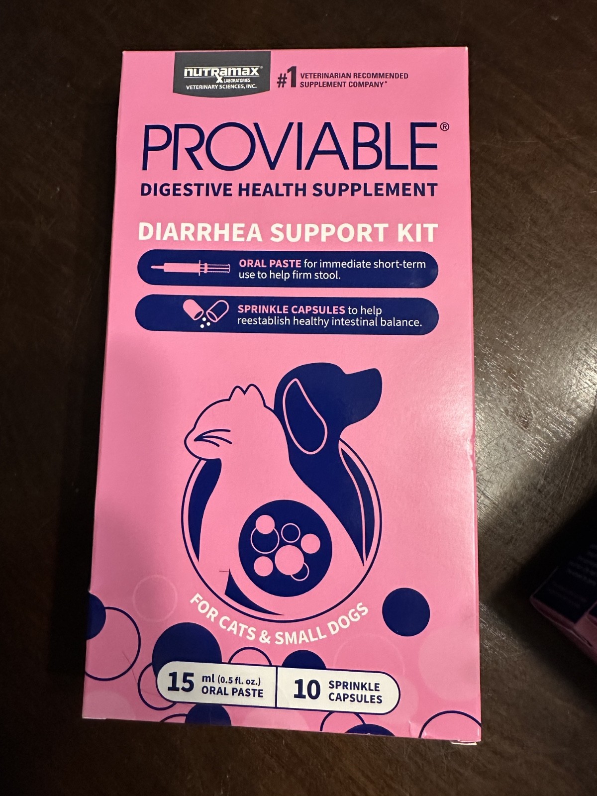PROVIABLE CAT/DOG DIGESTIVE SUPPLEMENT DIARRHEA SUPPORT KIT 10 CAPS 15mL PASTE