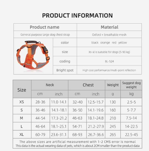 Dog Harness Harness for Small Dogs with Soft Padded Handle Reflective for dogs