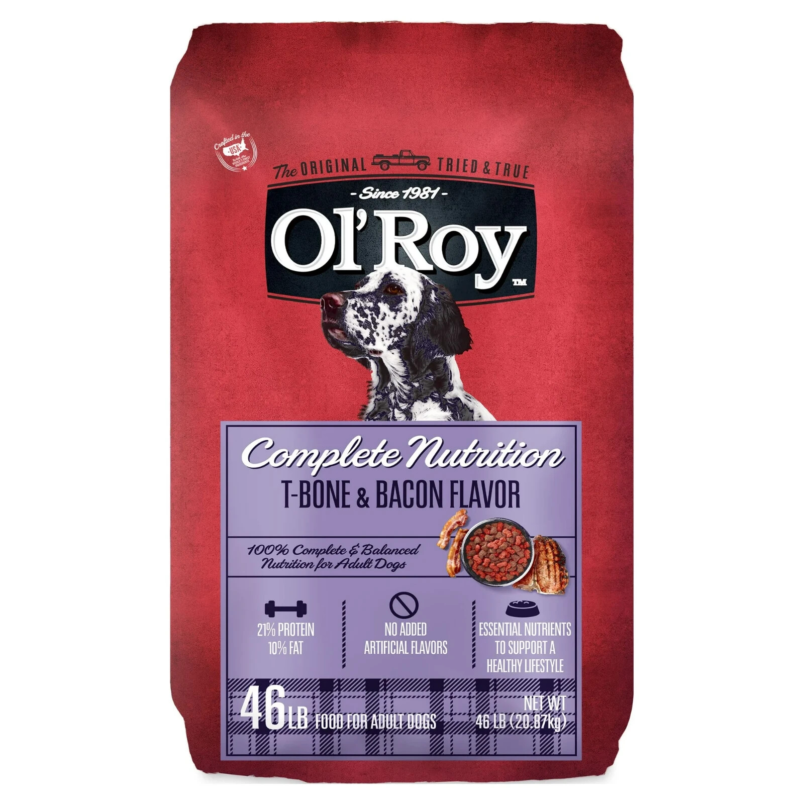 Ol’ Roy Complete Nutrition T-Bone & Bacon Flavor Dry Dog Food, 46 lbs x 2 pack