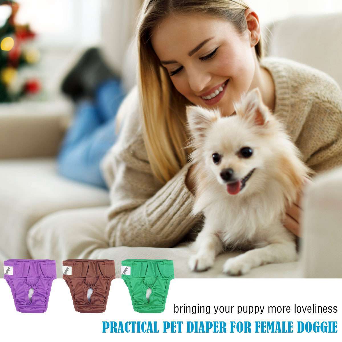 3PACK Female Dog Diapers Cat Waterproof Leak Proof Washable Reusable S M L 2XL