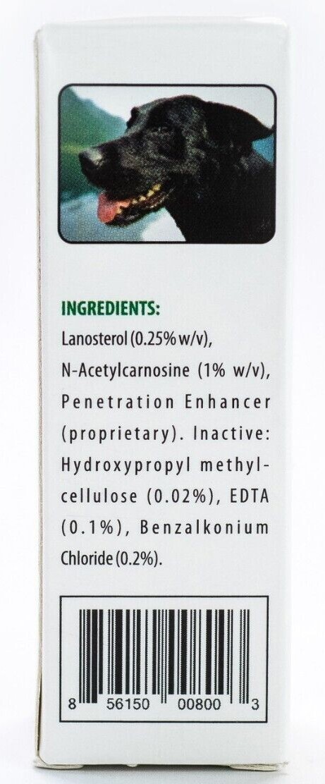 Plush Paws Lanosterol Solution + NAC, Dog Eye Care for Cataracts, Dryness Relief