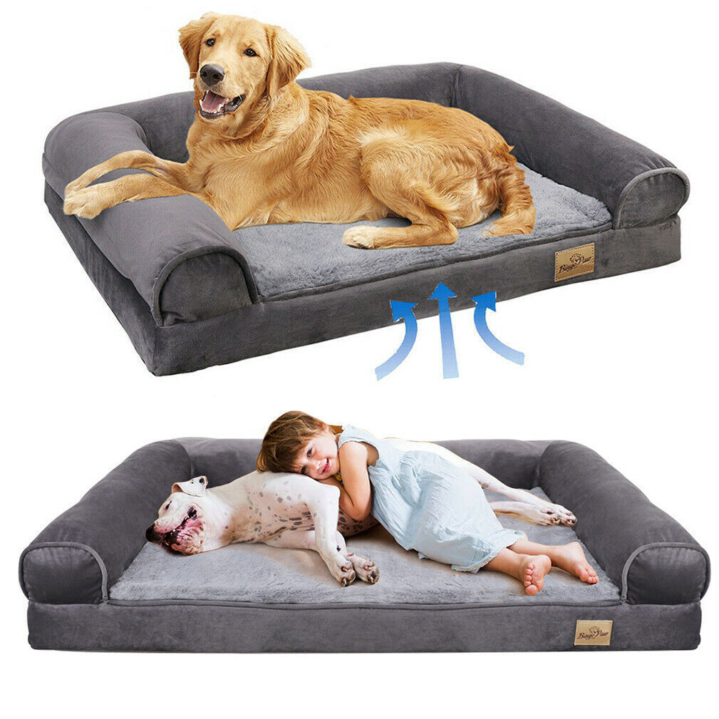 Jumbo XXXL Calming Dog Bed Orthopaedic Sofa Waterproof Washable Cover Plush Mat