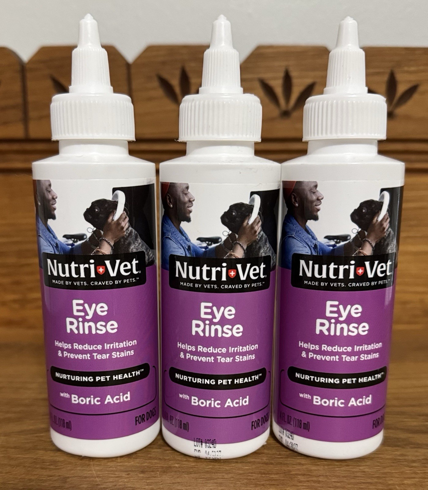 3 Nutri-Vet Eye Rinse Reduce Irritation/Prevent Dog Tear Stains 4 fl oz
