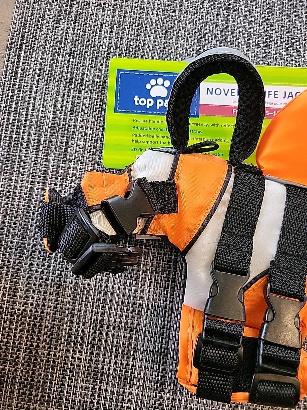 Top Paw Life Jacket for Dogs 5 to 15 lbs Size Xtra Small Orange 3d Fin handle