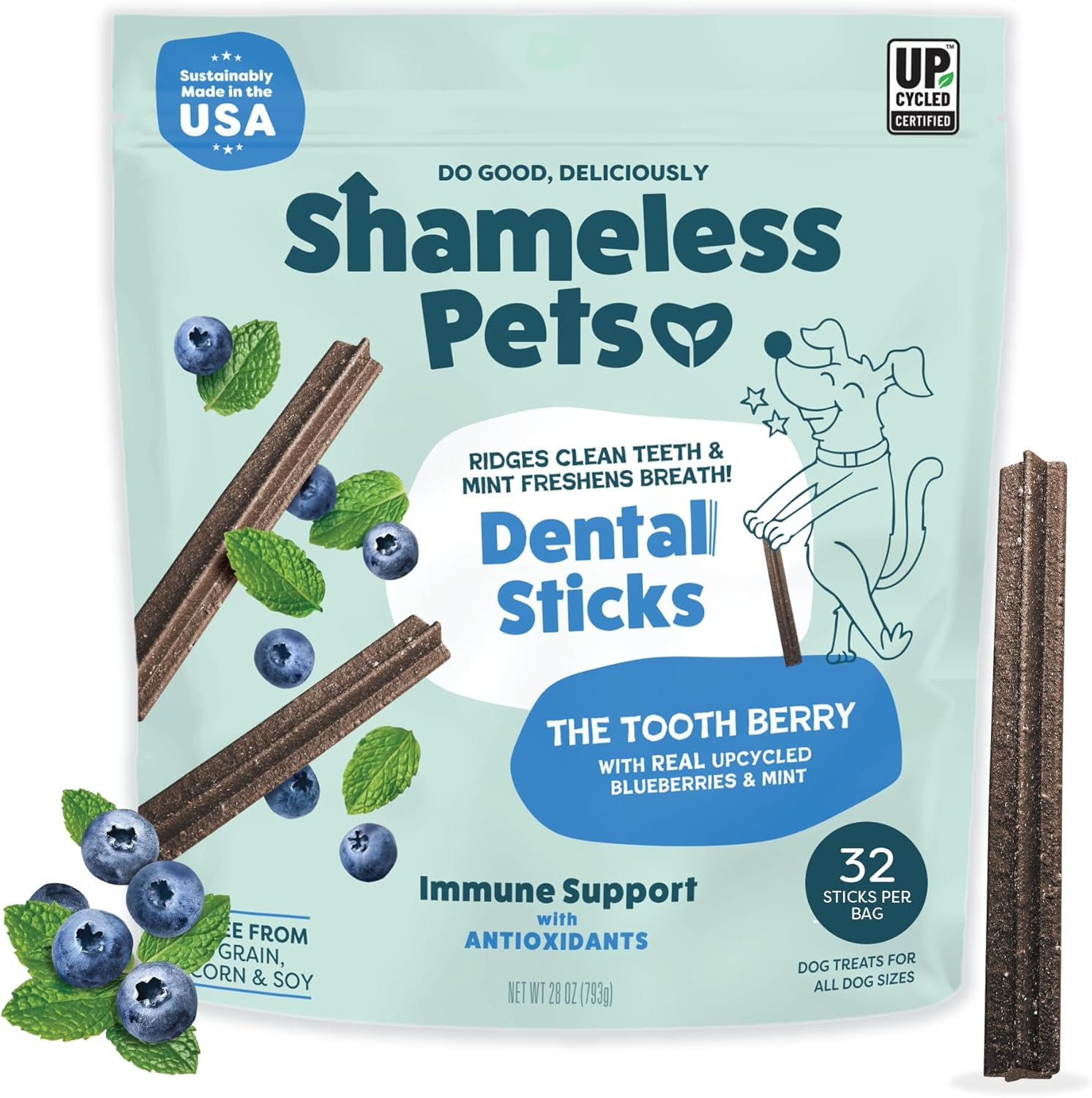 Dental Treats for Dogs, the Tooth Berry – Healthy Dental Sticks with Immune Supp