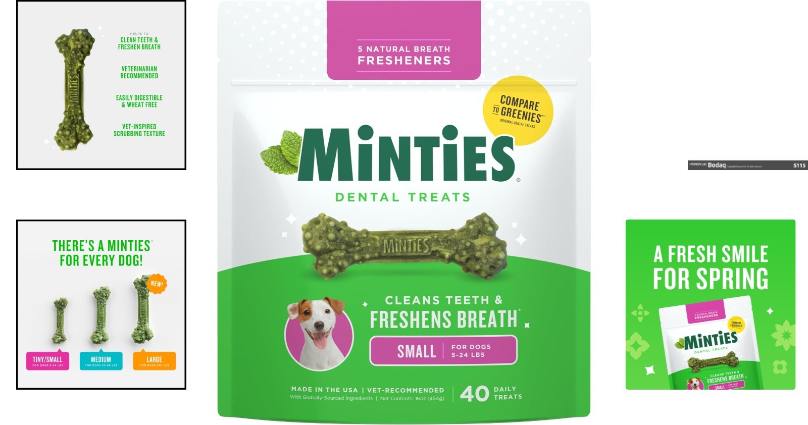 Vet Recommended Dog Dental Bones – Fresh Mint Flavor, 40 Chews for Small Dogs
