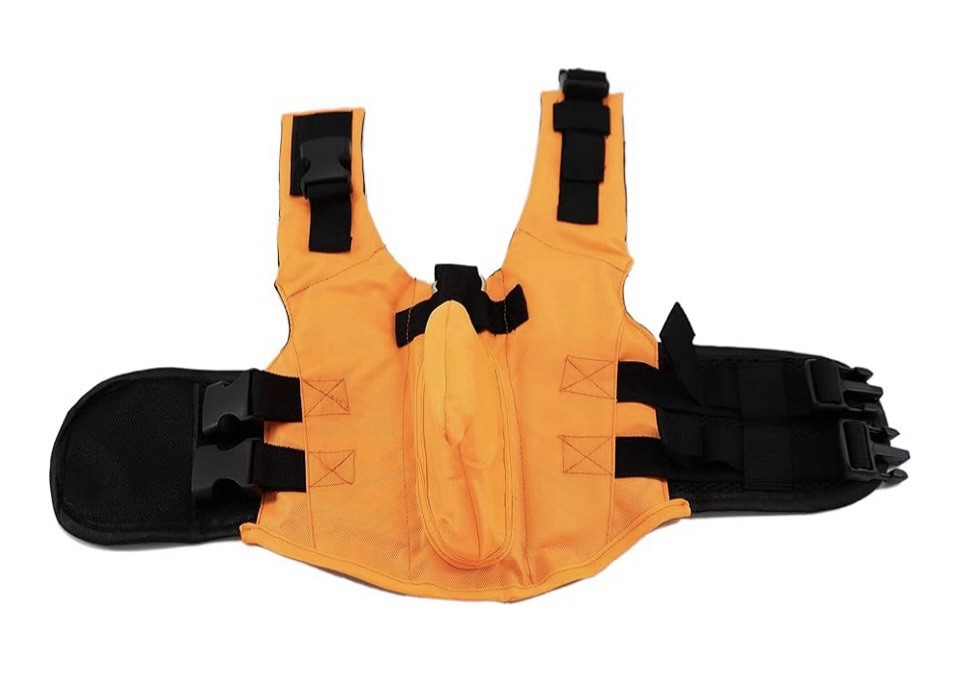 Dog Cat Life Jacket Swimming Safety Vest Pull Handle High Visibility Medium Ne