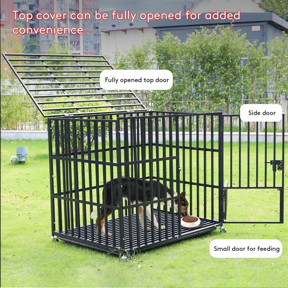 Heavy Duty Indestructible Dog Crate Cage for Large Medium High Anxiety Dogs