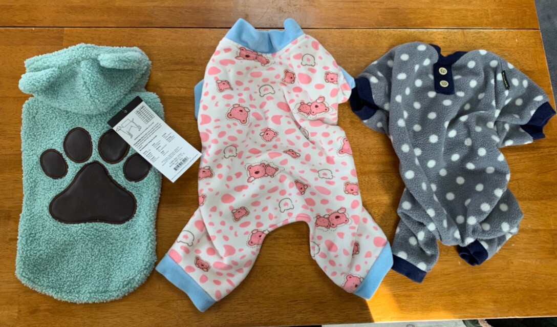 Dog Clothes, Shirt Small-Medium 11 1/2- 13” 3Pieces, Gently Used One New W/tags