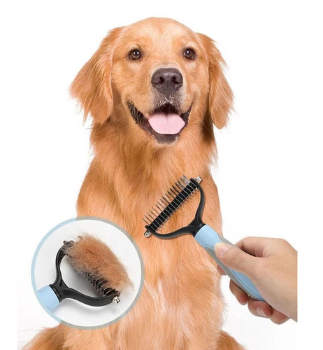 Professional 2-Sided Pet Grooming Brush & Undercoat Rake – Dog & Cat Deshedding