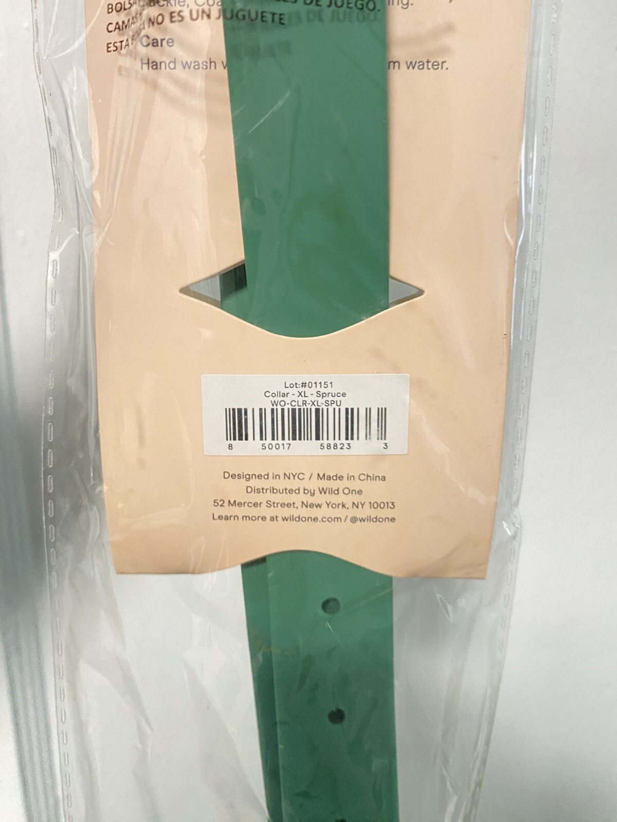 Wild One Dog Collar Size Extra Large Spruce Green