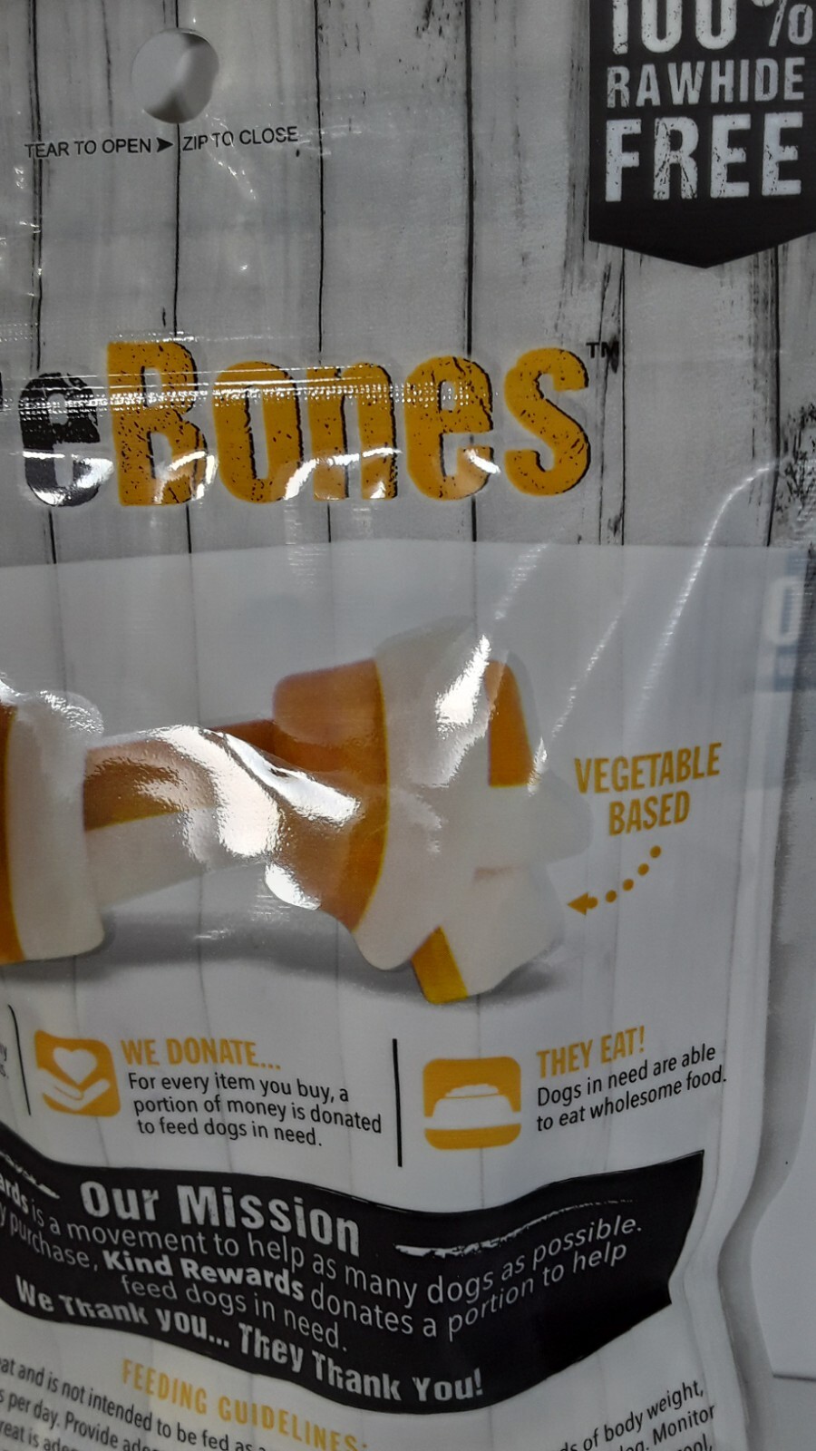 Lot of 2 packs Kind Rewards Peanut Butter Flavor No-Rawhide Bones Dog Treats 8pc