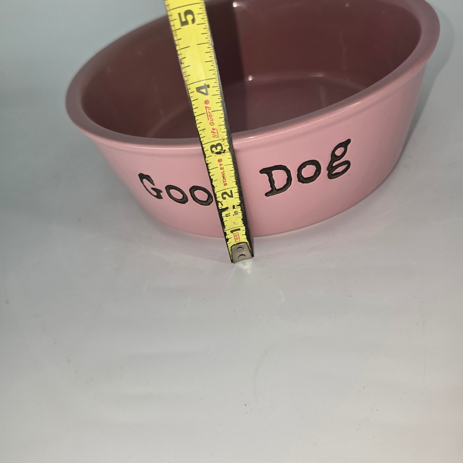 Vibrant Life Pink Ceramic Dog Bowl Good Dog Feed Me 8 Inch Stoneware Pet Dish