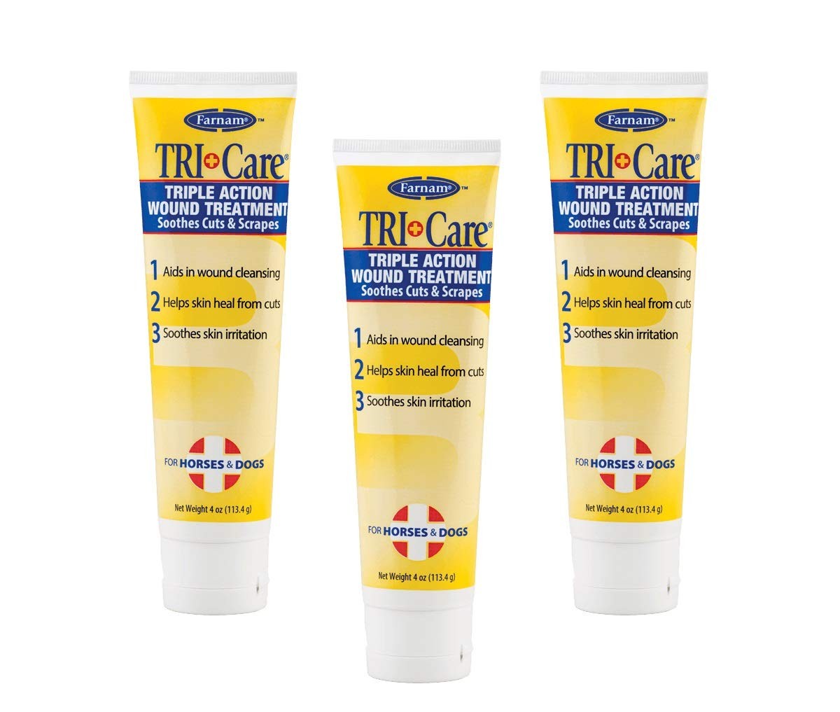 Farnam Tri-Care 3 Way Wound Ointment for Horses and Dogs 4 oz Tube
