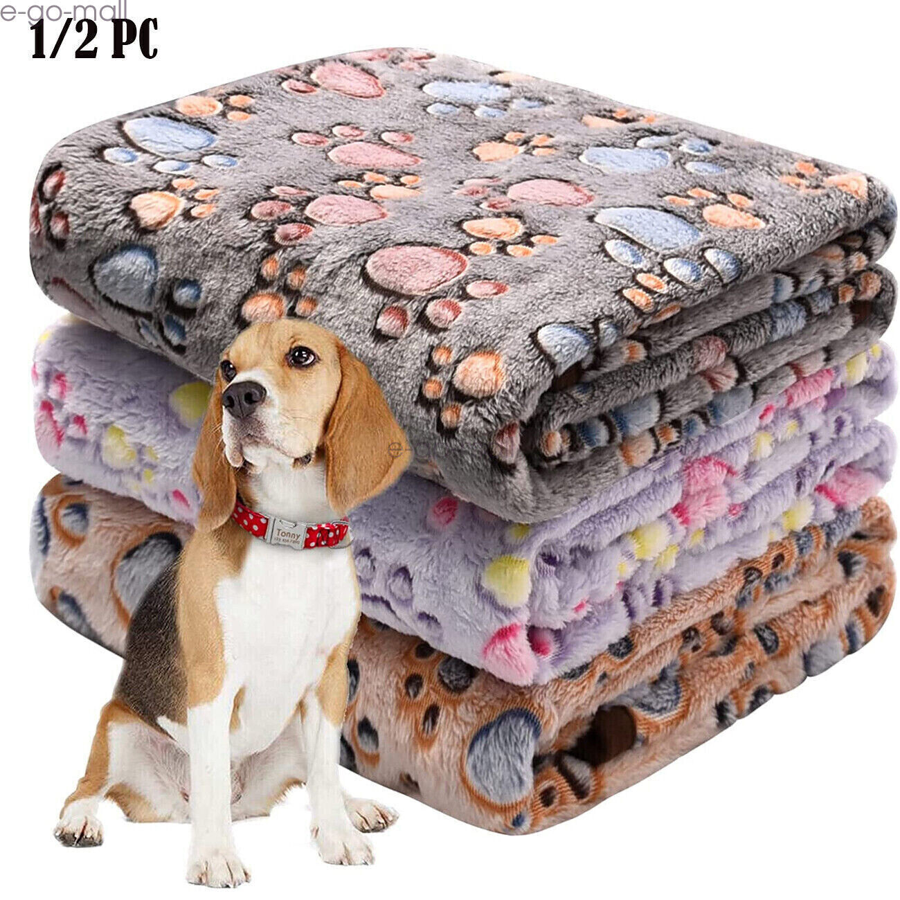 1/2pc Soft Cute Animal Pet Blanket Flannel Throw for Dog Puppy Cat Puppy S/Large