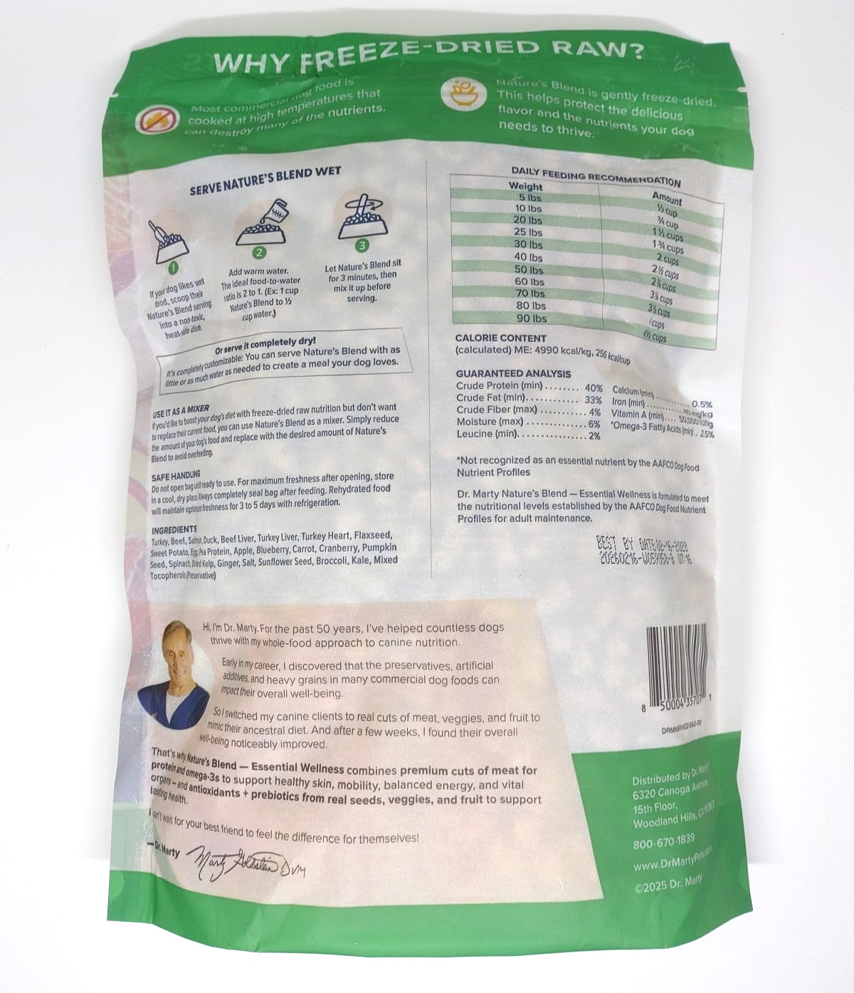 Dr Marty Nature’s Blend Freeze Dried Dog Food 16 OZ Essentials Wellness