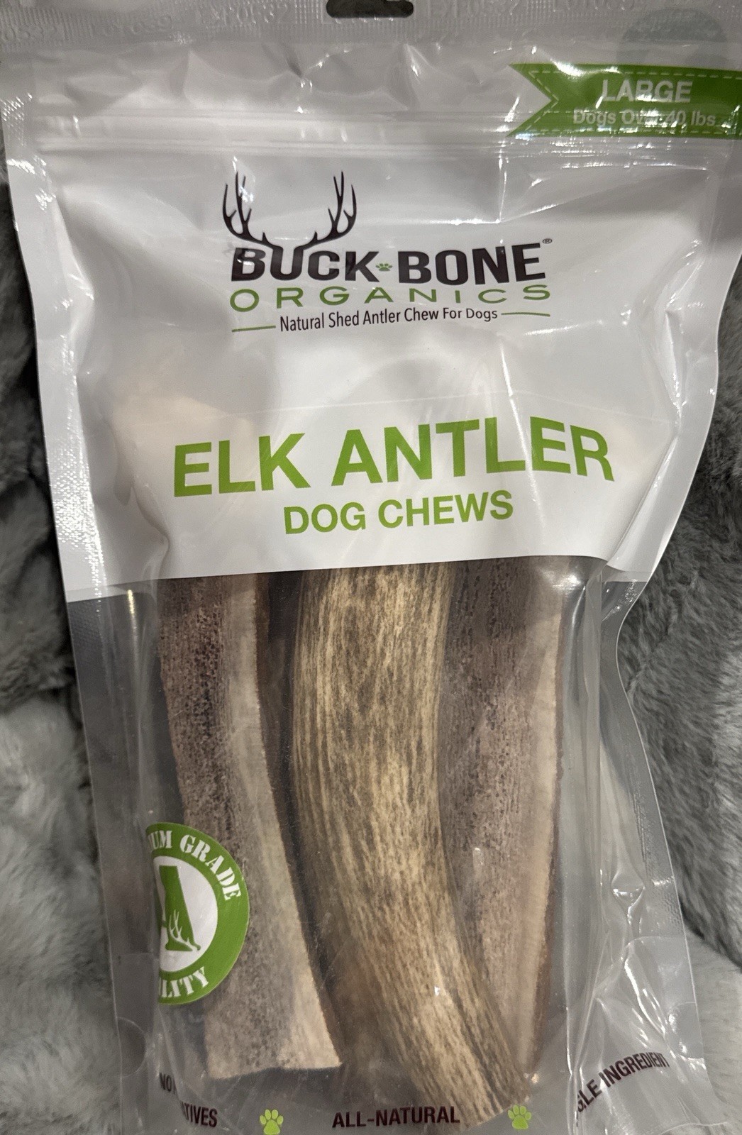 Buck-Bones Organics Elk Horn 4 Pack Dog chews Bozeman Montana USA