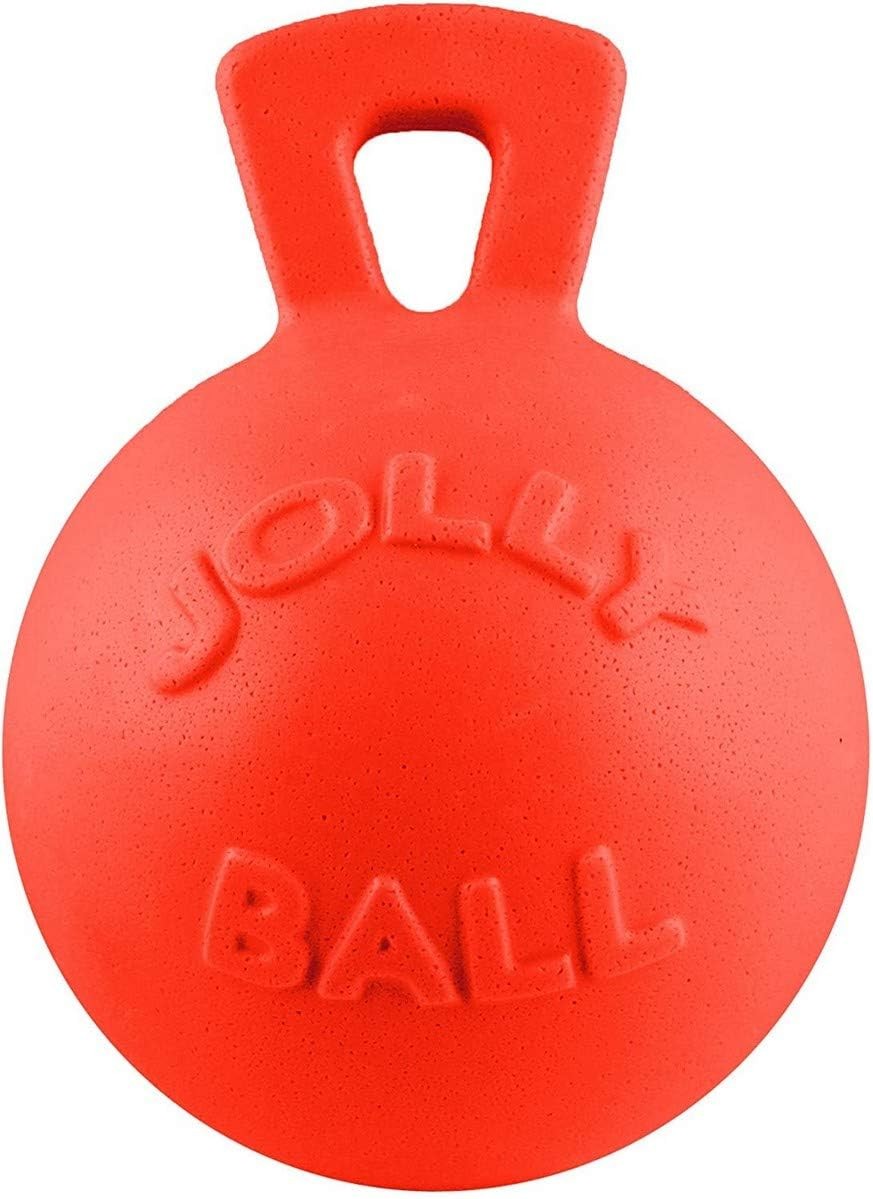 Jolly Pets Tug-n-Toss Heavy Duty Dog Toy Ball with Handle, 8 Inches/Large