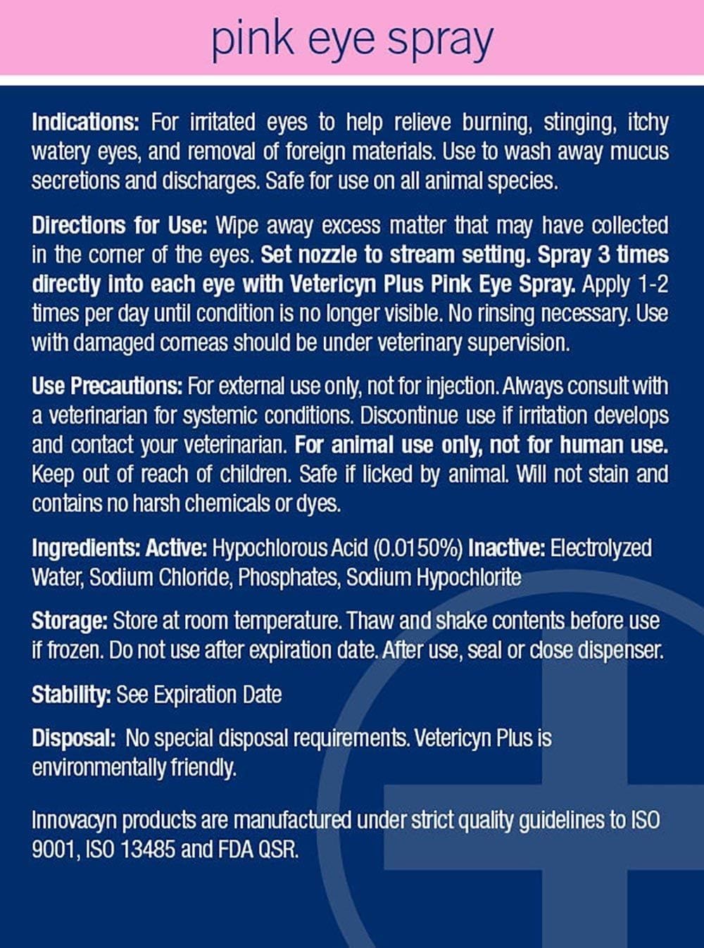 16 Oz Vetericyn Plus Pink Eye Spray – Soothing Relief for Animal Eye Irritation