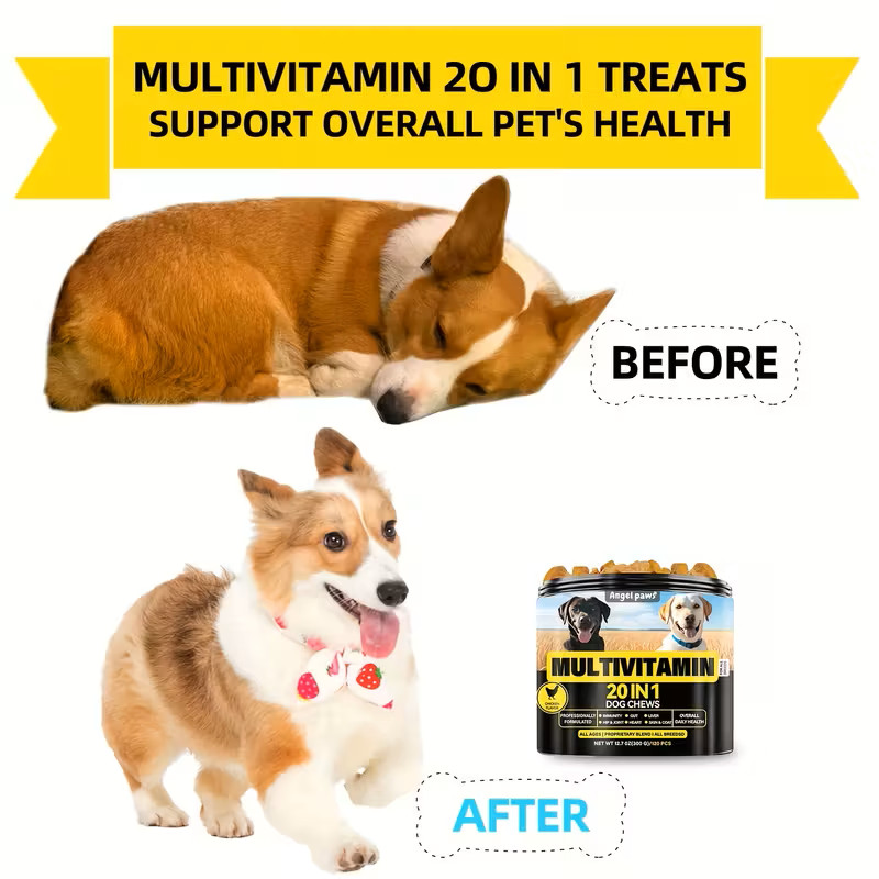 20-in-1 Dog Multivitamin with Glucosamine & MSM, Healthy Boost & Overall Natural