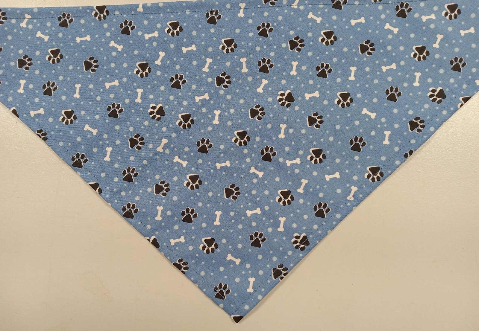 Dog Bandana/Scarf, Tie/Slide On, Blue, Bones, Paw Prints, S, M, L