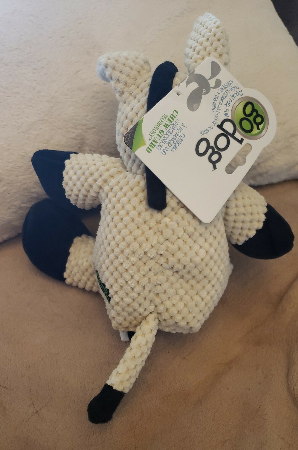 Godog Checkered Plush Donkey Chew Guard Small