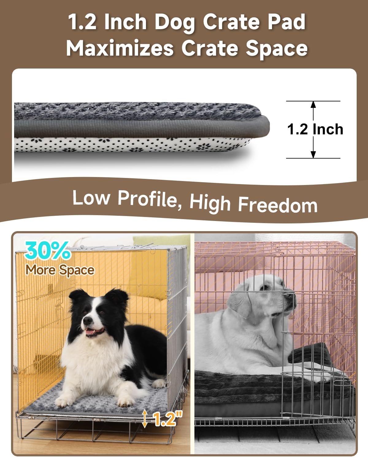 Dog Bed for Crate Pad High Resilience Foam Crate Pad Mat for Medium Large Dog…