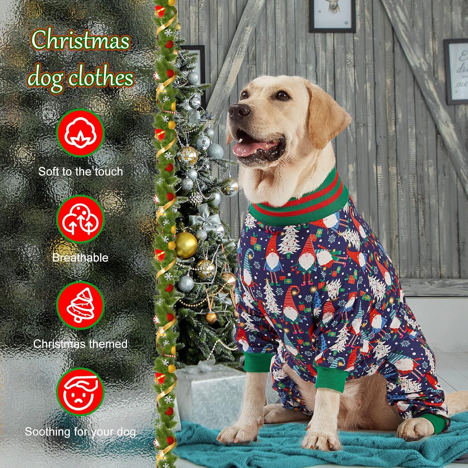 LovinPet 4-Leg Dog Pajamas Jumpsuit Costume Pullover for Medium & Large Dogs