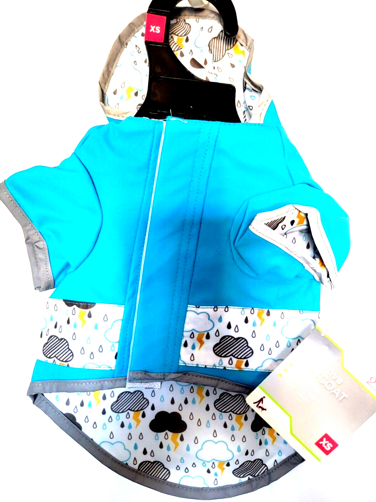 NWT Good2Go DOG REFLECTIVE RAINCOAT REVERSIBLE Blue w Boots Size Xtra Small
